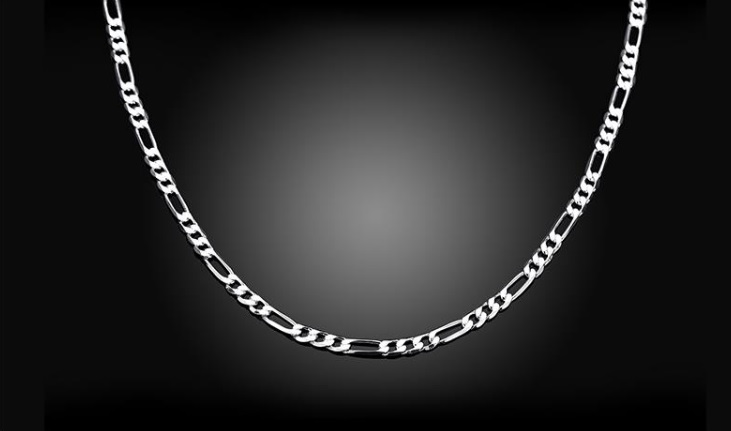 Necklace Figaro Pointed - Flat Silver Plated 12g 4mm*610mm - 3