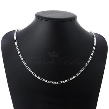 Necklace Figaro Pointed - Flat Silver Plated 12g 4mm*610mm