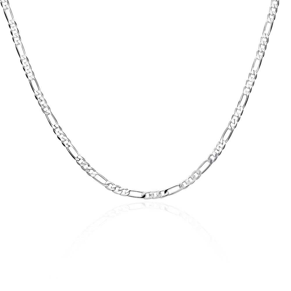 Necklace Figaro Pointed - Flat Silver Plated 12g 4mm*610mm - 2