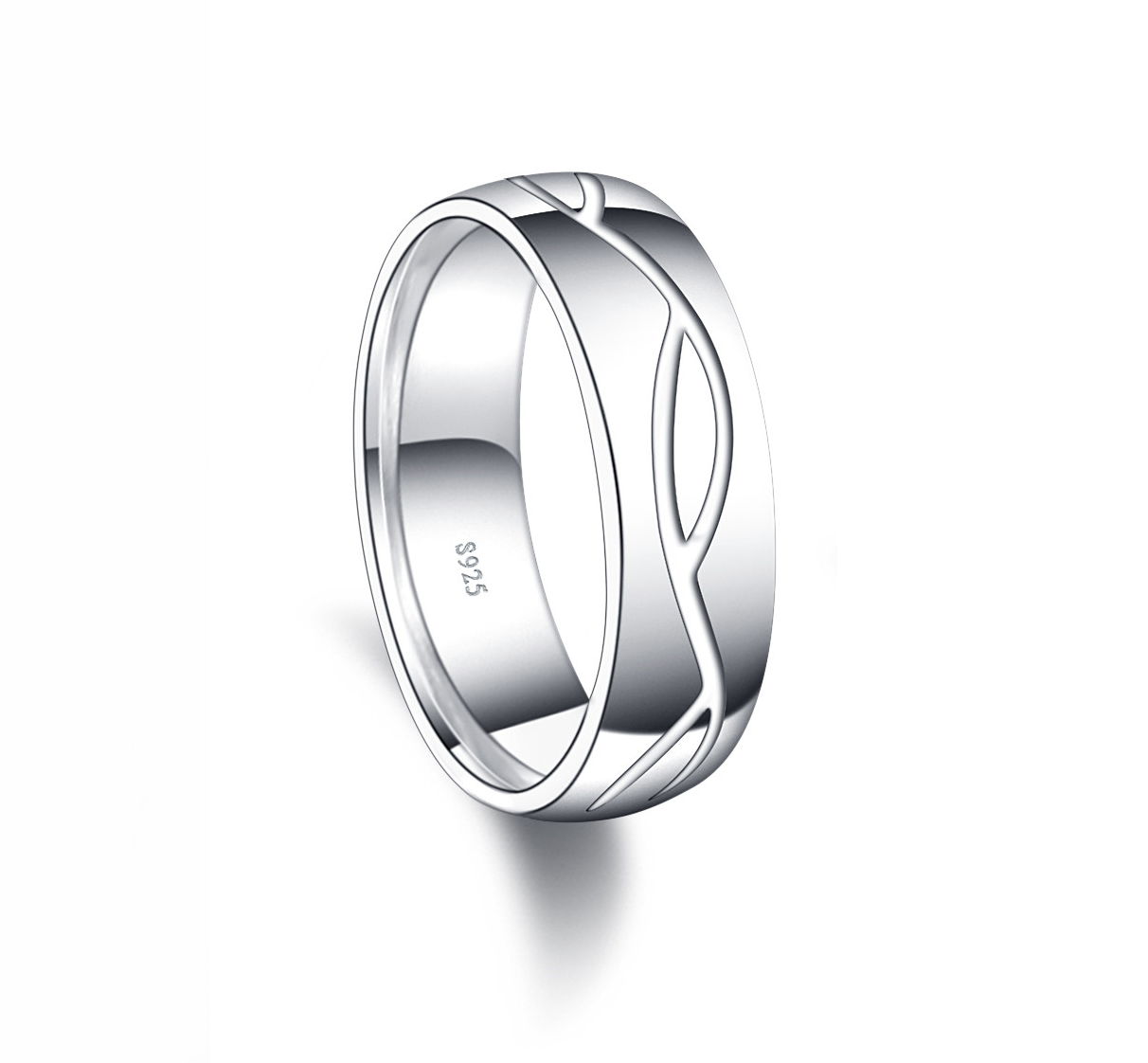 Silver Wave - Exquisite Silverring Made of Genuine 925s Silver With or Without CZ Diamonds - 3