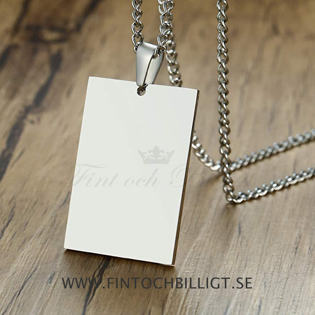 DogTag Halskæde - ID tag 3D gravering 27mm*50mm - Massive Tag  - 4