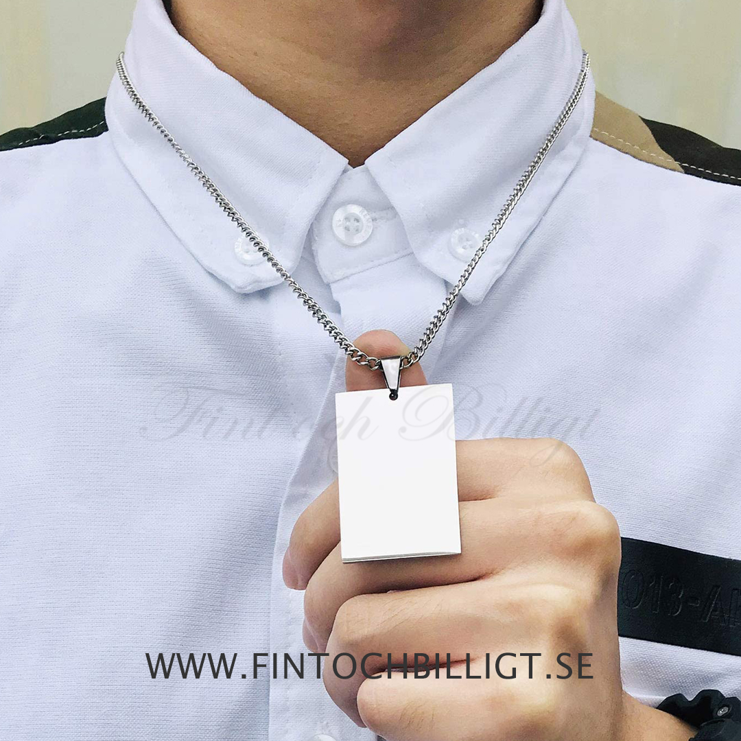 DogTag Halskæde - ID tag 3D gravering 27mm*50mm - Massive Tag  - 5