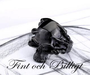 Deathclaw Black Edition - Dödskallering Svart med Klor 316L Rostfritt Stål - 2