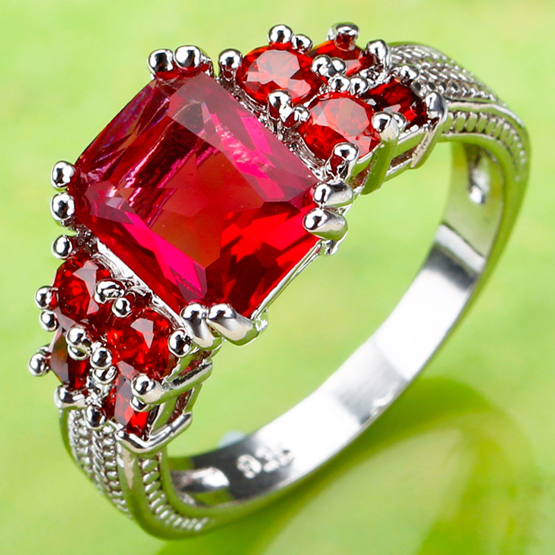 *LUXURY* Silver plated with 9 gorgeous ruby ​​red Swarovski Crystals - 2