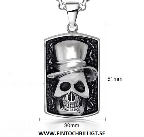DogTag Halsband - ID-Bricka 30mm*51mm - Uncle Sam Skull - 5