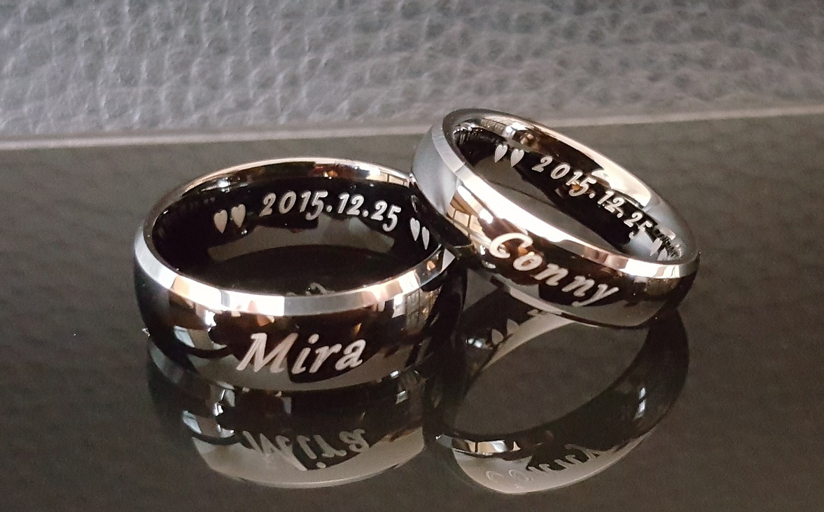 Ring - Tungstenring 18k guld Højglans 6mm 8mm - Smooth Gold - 6