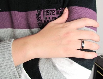 Ring - Square Blackline - Tungstensring Svart Inlägg 6mm 8mm - 4