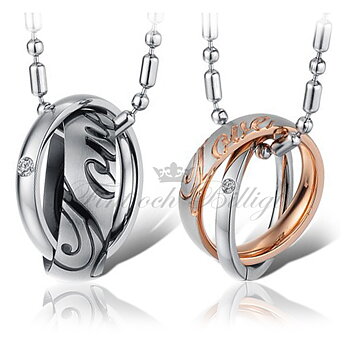Circle of Love - Par Halsband med Cubic Zirconia (st)