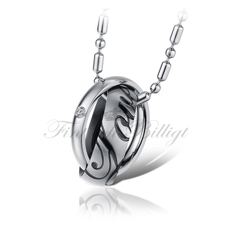 Circle of Love - Couple Necklace with Cubic Zirconia (pc) - 2