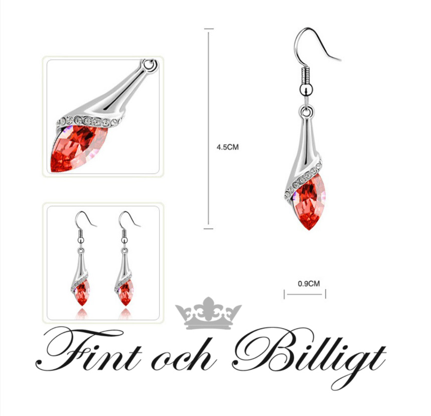 Smyckeset - Halsband, Örhängen Armband (Set) Röd - Angel Elf - 4