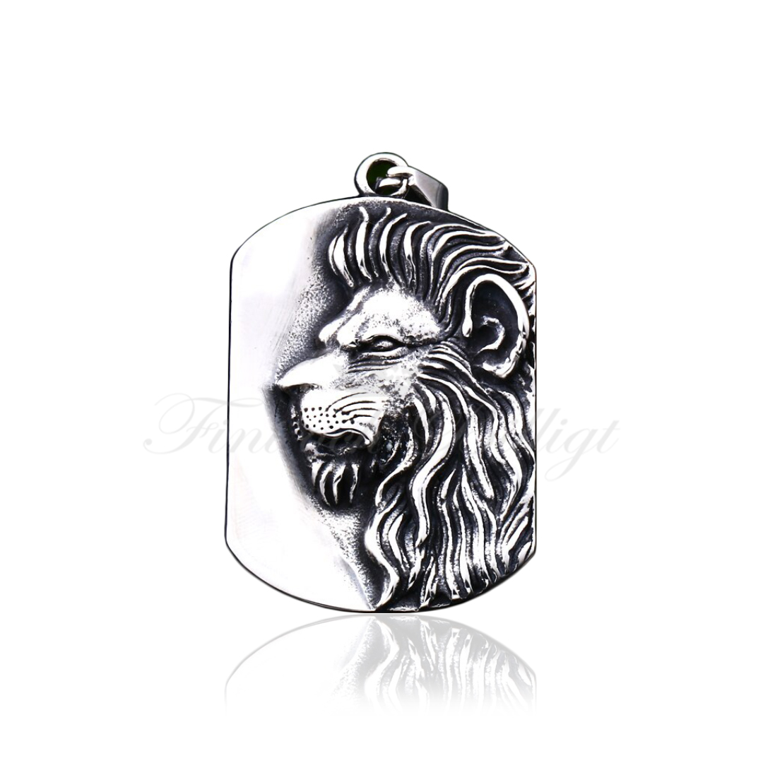 DogTag Necklace - Lion Head 3D ID Tag 316L - Lion Tag  - 3