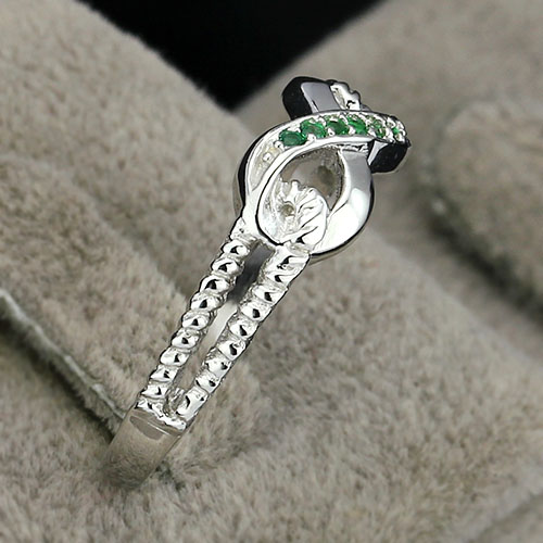 Infinity Forest - 925s Silverring Infinity med Cubic Zirconia Stenar Grön - 4