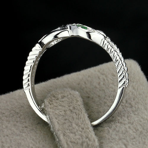 Infinity Forest - 925s Silverring Infinity med Cubic Zirconia Stenar Grön - 3