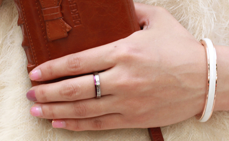 Parringe - Lilla med Cubic Zirconia Stone 316L kirurgisk stål - Love Token - 5
