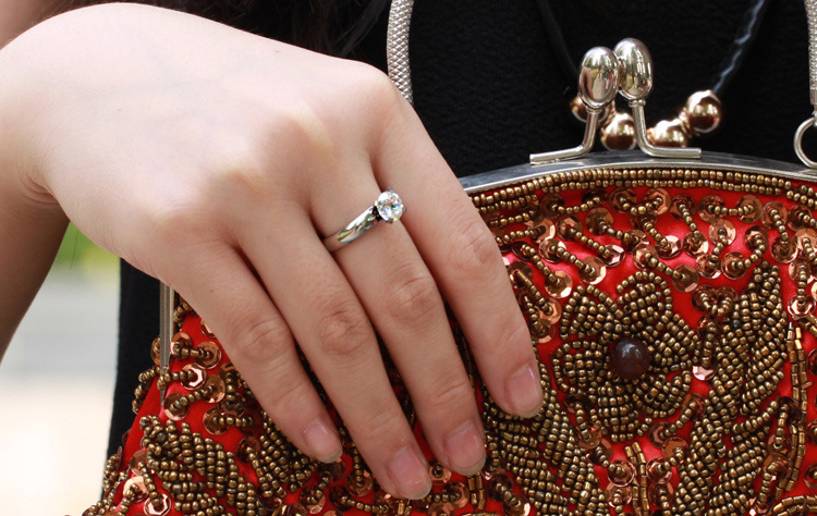 Ring  Elegant Stone - Sølv Stor CZ Diamant 316L - 3