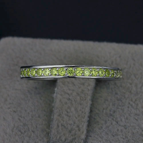 Eternity Lemon - 925s Silverring med Cubic Zirconia i Kanalsättning Gulgrön - 5