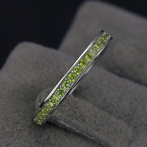 Eternity Lemon - 925s Silverring med Cubic Zirconia i Kanalsättning Gulgrön - 4