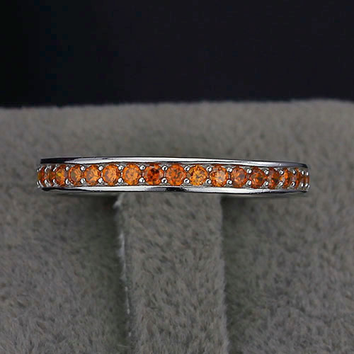Eternity Clementine - 925s Silverring med Cubic Zirconia i Kanalsättning Orange - 3