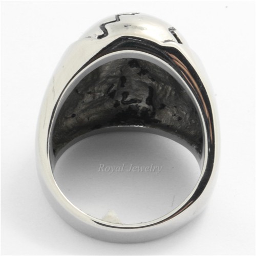 No Pain No Gain - Dödskallering i Massivt Stål 316L Rostfritt Stål Skull Ring - 4
