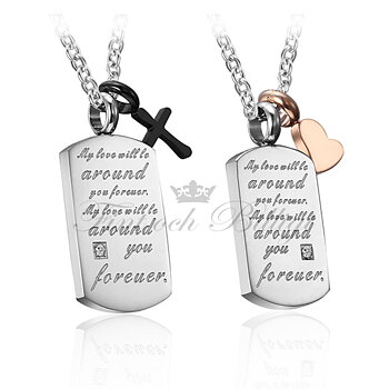 My love will be around you forever - Par Halsband med Cubic Zirconia (st)