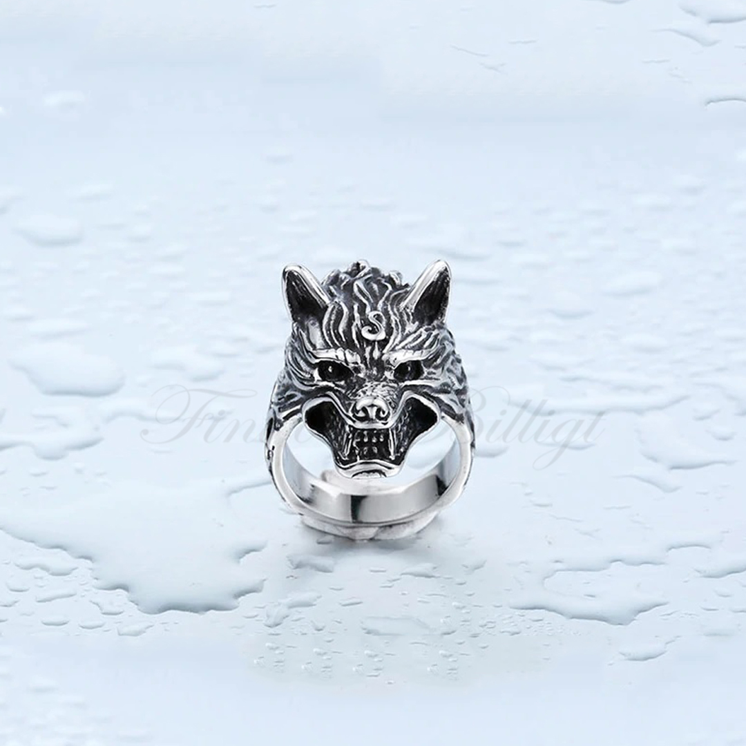 Punk ring - Varghuvud 316L Stål - Wolf Rider - 2