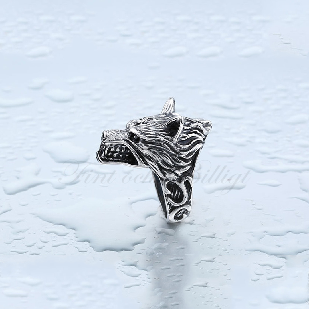 Punk ring - Varghuvud 316L Stål - Wolf Rider - 5