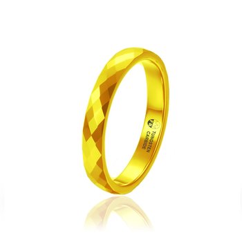 Facet Guld - Wolframring Facetslebet 18k guldbelagt 3mm