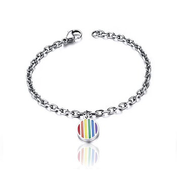 Rainbow Charm - Armband Rainbow Hänge Högblank Finish 12mm*17mm
