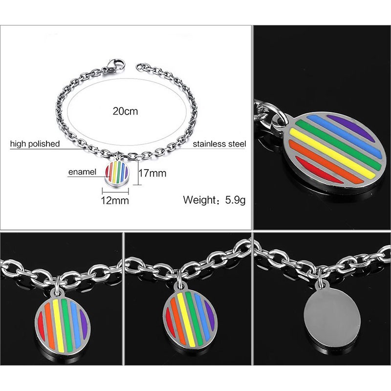 Rainbow Charm - Bracelet Rainbow Pendant High Gloss Finish 12mm*17mm - 3
