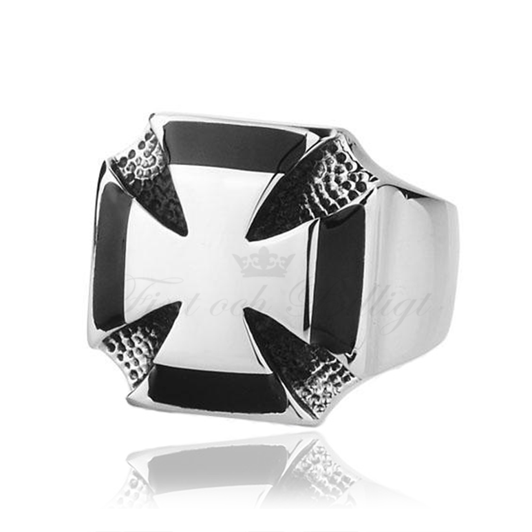 Punk Ring - Motorbike Pirate 316L Rostfritt Stål - Iron Crusader - 2