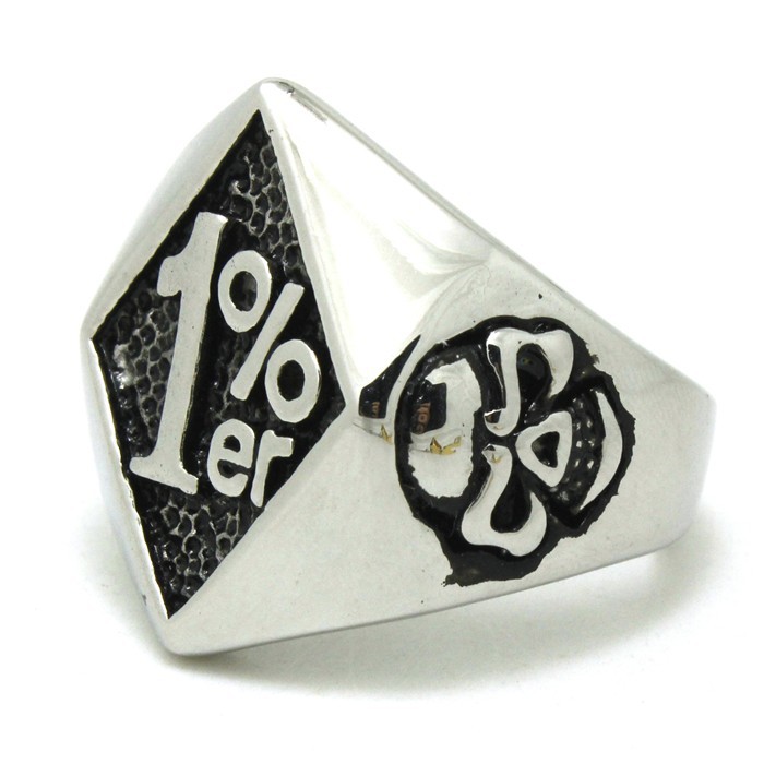 Punk Ring - One Percenter Outlaw Biker Ring Motorcycle Club - 1%er Skull - 3