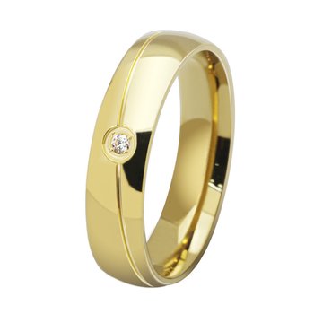 Smuk guld - 18 karat guldbelagt ring med cubic zirconia sten