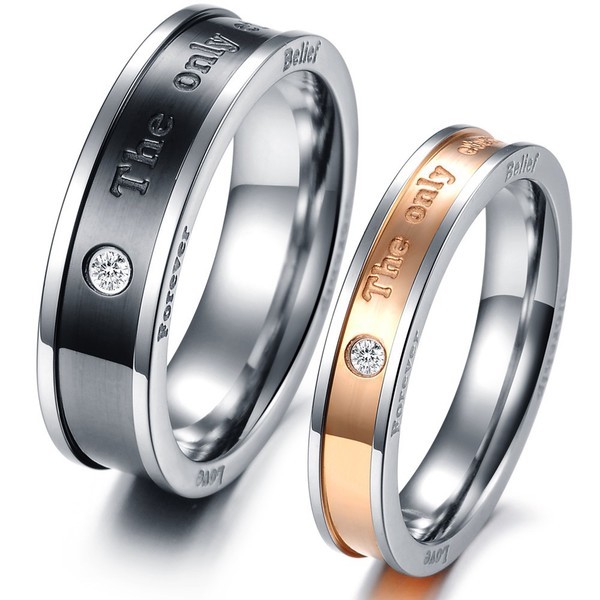 "THE ONLY ETERNAL LOVE" 316L Parringar med Cubic Zirconia - 4