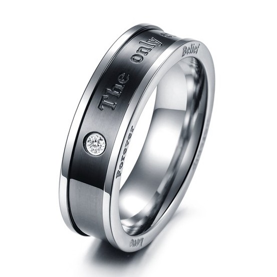 "THE ONLY ETERNAL LOVE" 316L Parringar med Cubic Zirconia - 3