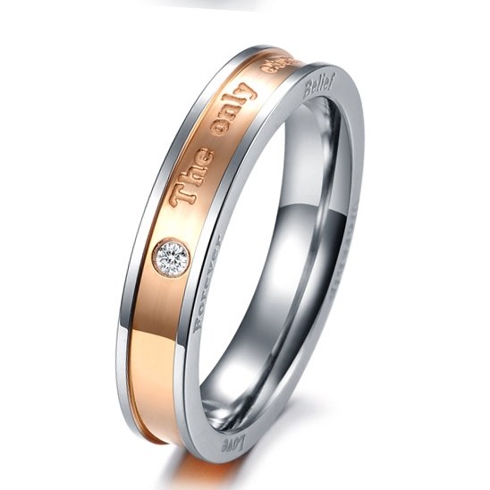 "THE ONLY ETERNAL LOVE" 316L Parringar med Cubic Zirconia - 2
