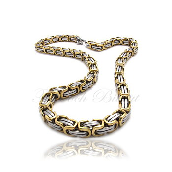 Kejsar Two Tone – Kejsarhalsband Byzantinsk länk Golden 8mm*600mm