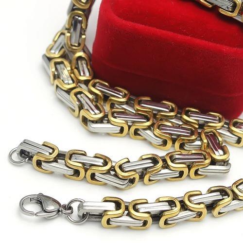 Kejsar Two Tone - King´s Necklace Byzantine Chain Golden 8mm*600mm - 3
