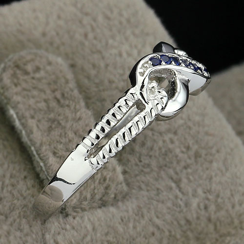 Infinity Navy - 925s Silver Ring Infinity with Cubic Zirconia Stones Blue - 4
