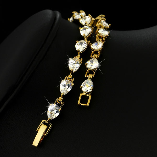 Exquisite Teardrop Pure - 18K Guldpläterad Tennis Armband - 2