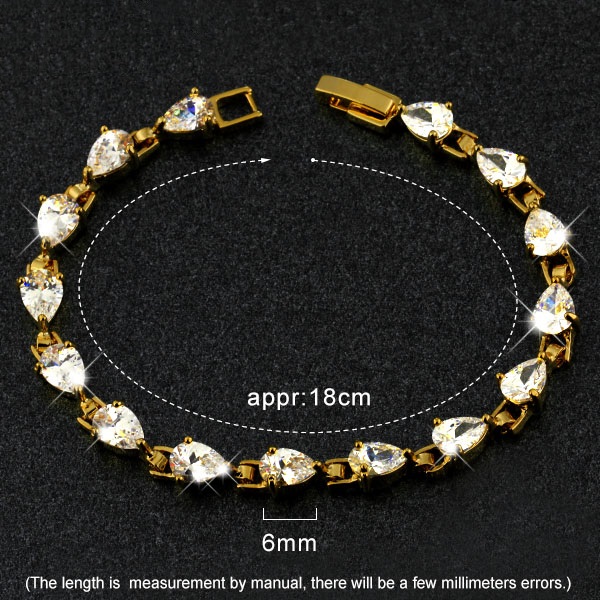 Exquisite Teardrop Pure - 18K Guldpläterad Tennis Armband - 6