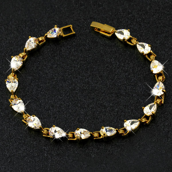 Exquisite Teardrop Pure - 18K Guldpläterad Tennis Armband - 3
