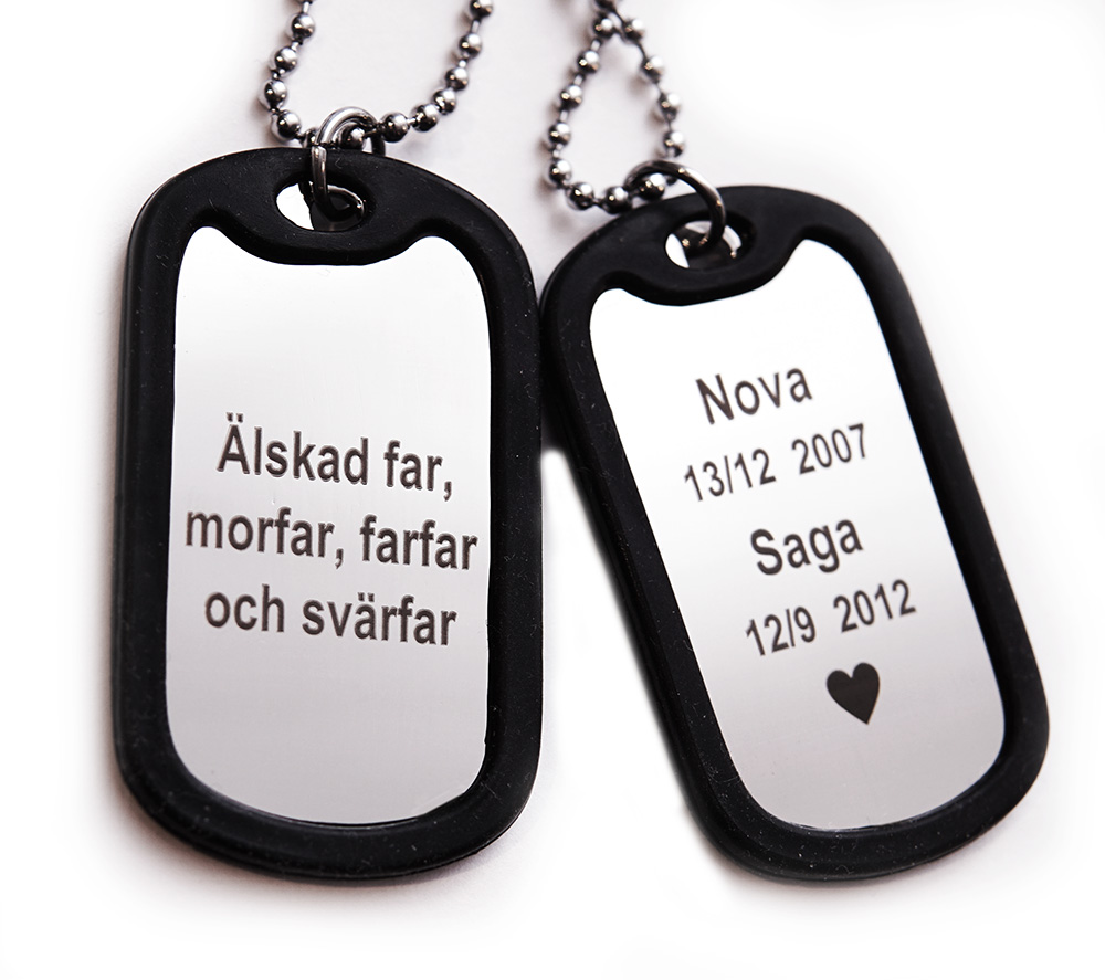 Halsband Couple Tag Blue - ID Bricka DogTag (set) 2st. - 2