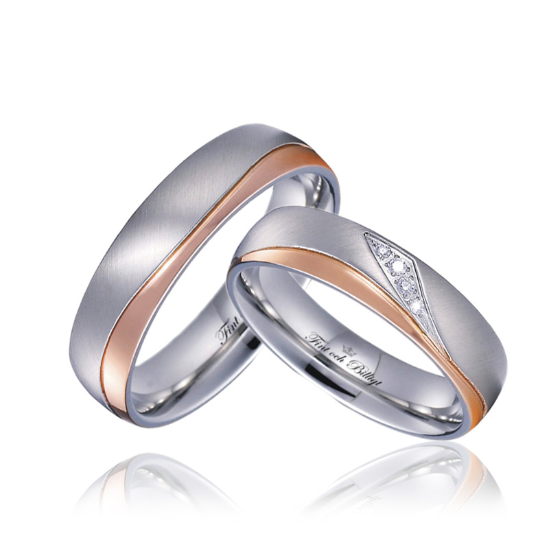 Divine Love Rosé - 18K Gold Plated Engagement Ring With or Without Cubic Zirconia Stones - 4