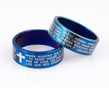 Latinblå - Ring med latinsk tekst i 316L rustfrit stål Unisex