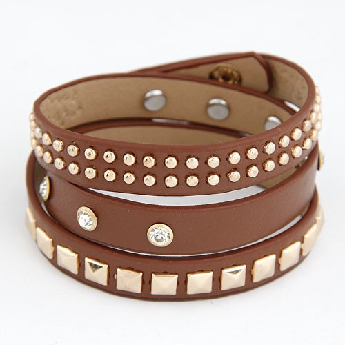Leather Bracelet - Multiple Layers - Punk Style - 6