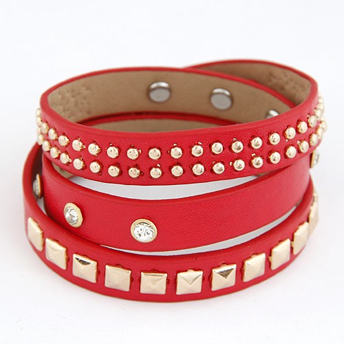 Leather Bracelet - Multiple Layers - Punk Style - 4