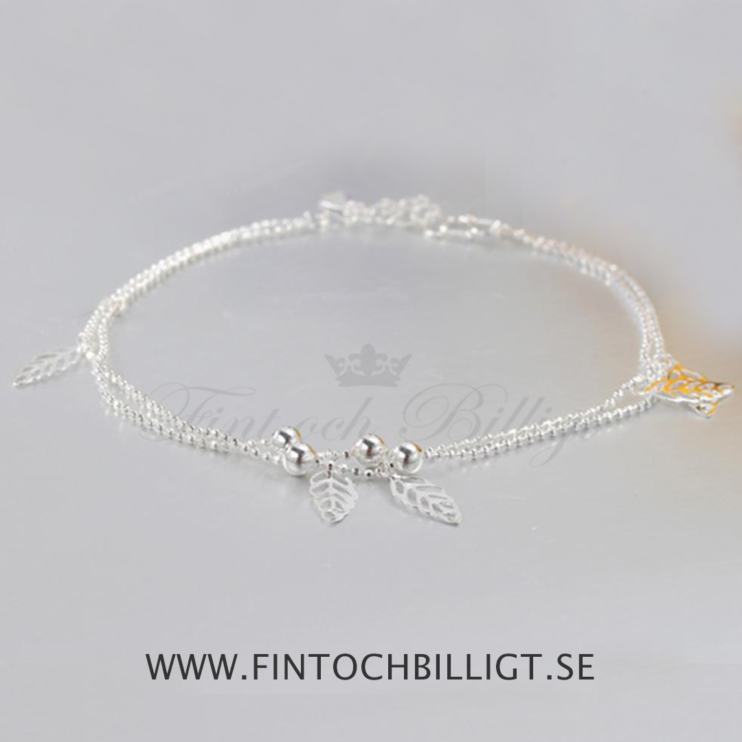 Fotlänk Sommarlöv - Silverpläterad Löv Och Bollar - 2