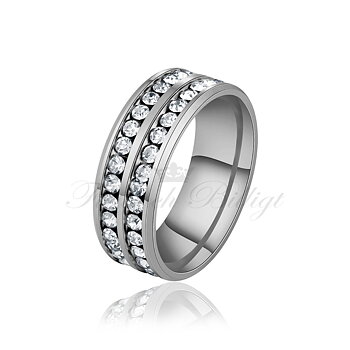 Double Eternity Silver - Eternity Ring Med Dobbelt Rækker Cubic Zirconia 316L