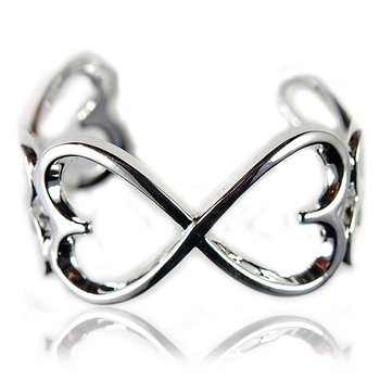 Bracelet/Bangle Infinity Heart - Silver Plated