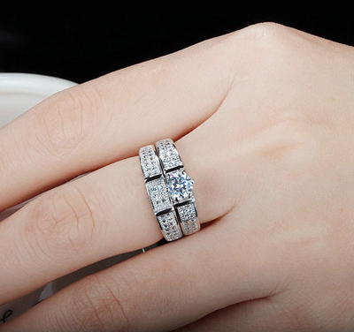 Pantheon - 925s sølvring (sæt) Eternity Design AAA 0.66CT Zopius Diamond - 5
